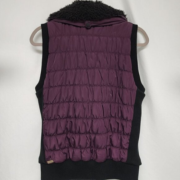 Calvin Klein Purple Puffy Vest w/ Faux Fur M - Picture 4 of 7